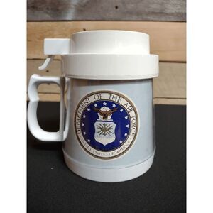 VINTAGE United States Air Force Thermo-Serv Travel Coffee Cup Mug Made in USA